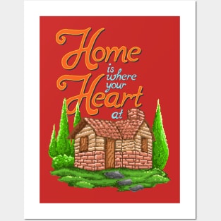 home is where your heart art pixel Posters and Art